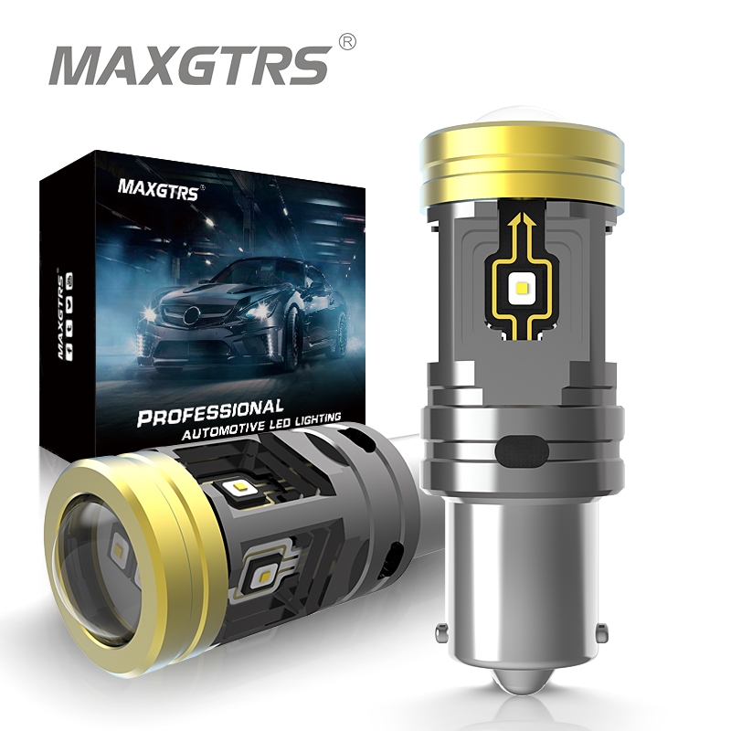 Maxgtrs 2X T20 W21W 7440 1156 BA15S 1157 LED P21/5W BAY15D 7443 W21/5W Canbusเบรคไฟท ้ าย DRL ย ้ อนกลับหลอดไฟ 12V 6500K สีขาว Super Bright 3838 CSP