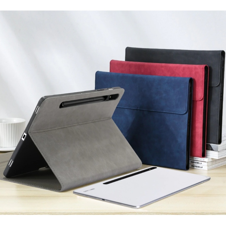 หนัง PU แท็บเล็ตกระเป๋าสําหรับ Samsung Galaxy Tab S10+ S9 S7 FE S7 Plus S6 Lite P610 P615 S8 Ultra S7 S8 S9 + S9/S10 Ultra A9 + 10-12.4 นิ้วฝาครอบ