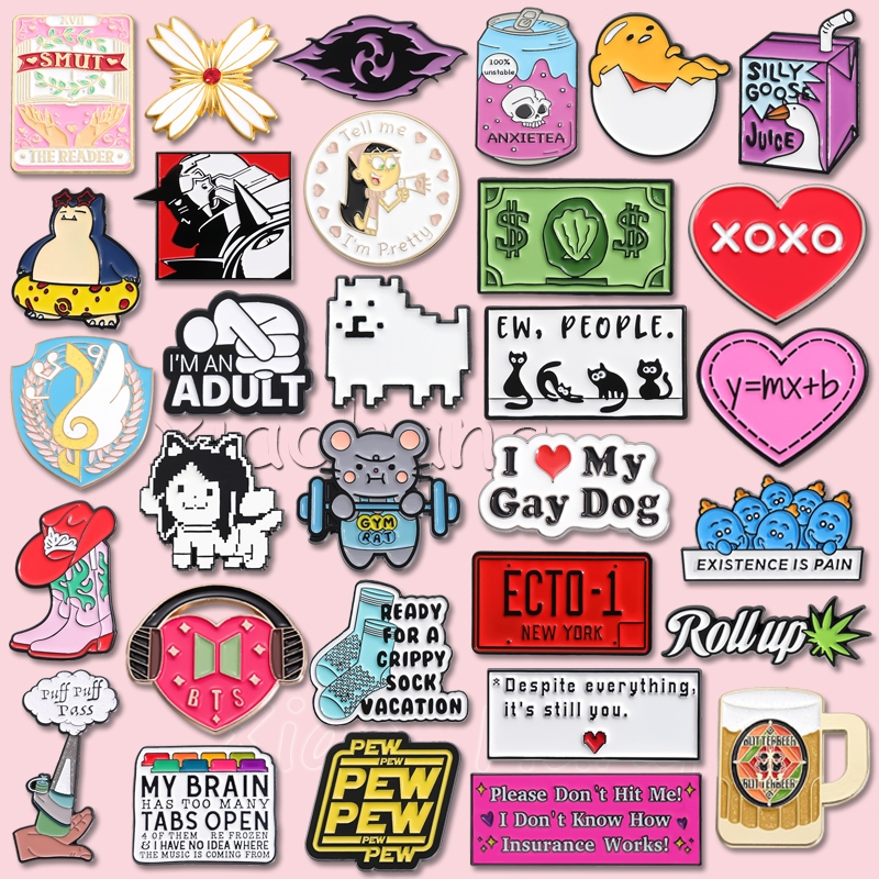 สีสันแรงบันดาลใจอ้างข้อความเคลือบ หมุด การ์ตูนสัตว์สุนัขแมวเข็มกลัดตราอุปกรณ์เสริมของขวัญสําหรับเพื่อน