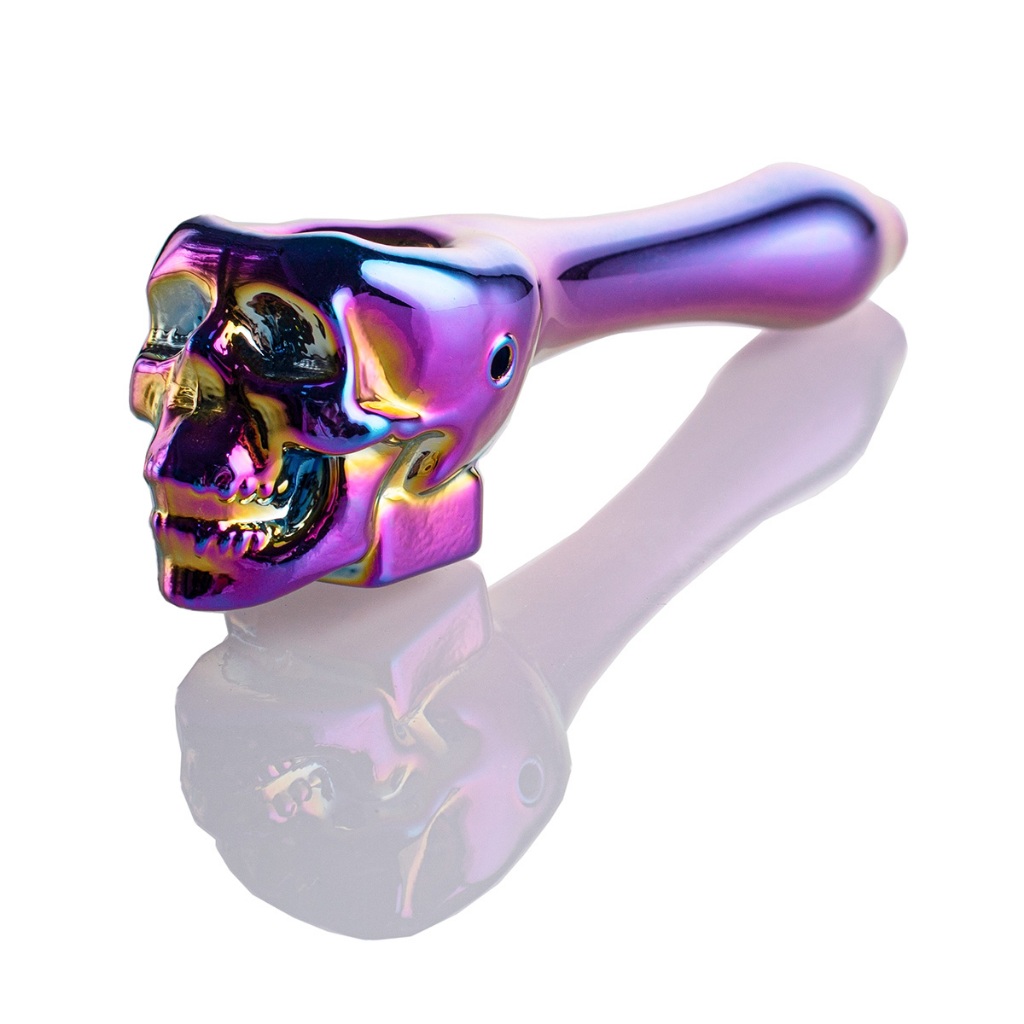 4.5 นิ ้ ว Electroplated Skull Design Pyrex แก ้ วน ้ ํามัน Burner ท ่ อหนามือท ่ อ YD4973