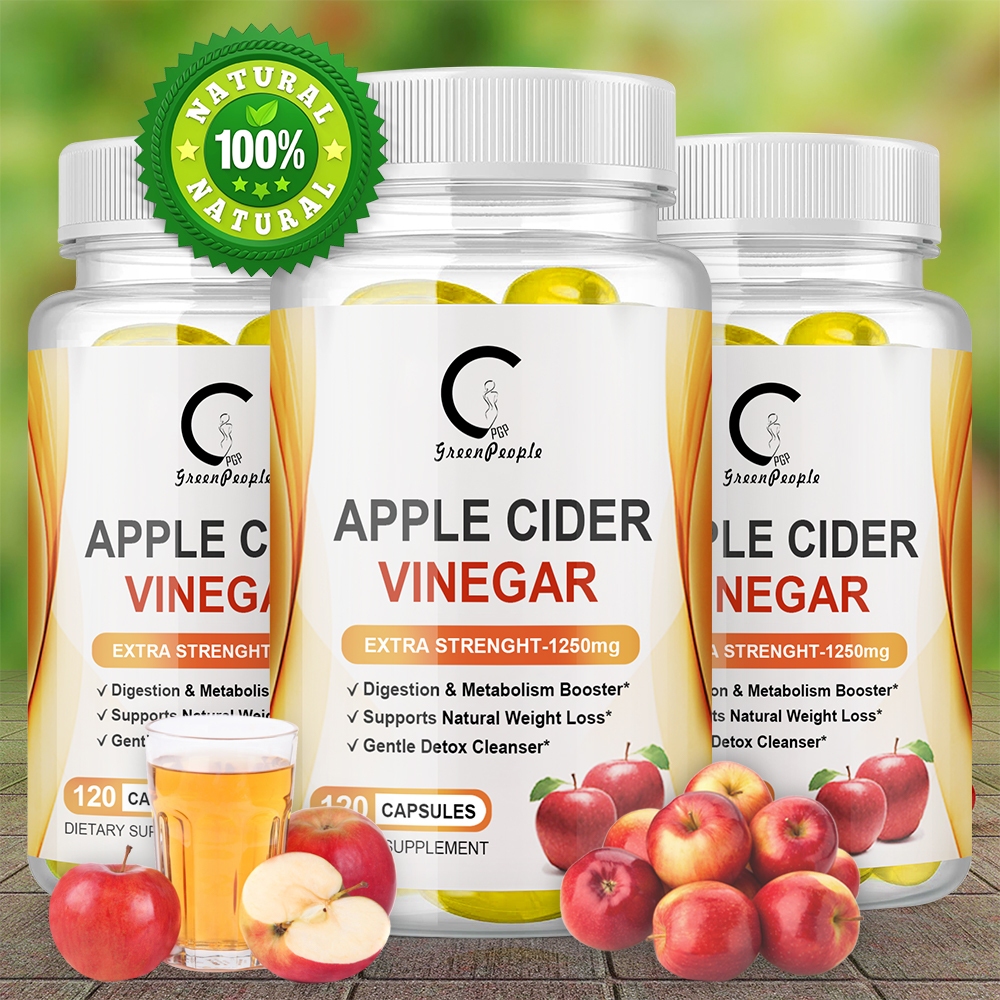 Gpgp Apple Cider Vinegar 120Caps,1250mg,Metabolism & Digestionon Boost,เครื่องช่วยลดน้ําหนัก,ล้างพิษ,เพิ่มภูมิคุ้มกัน,สนับสนุน,สําหรับผู้ชายและผู้หญิง