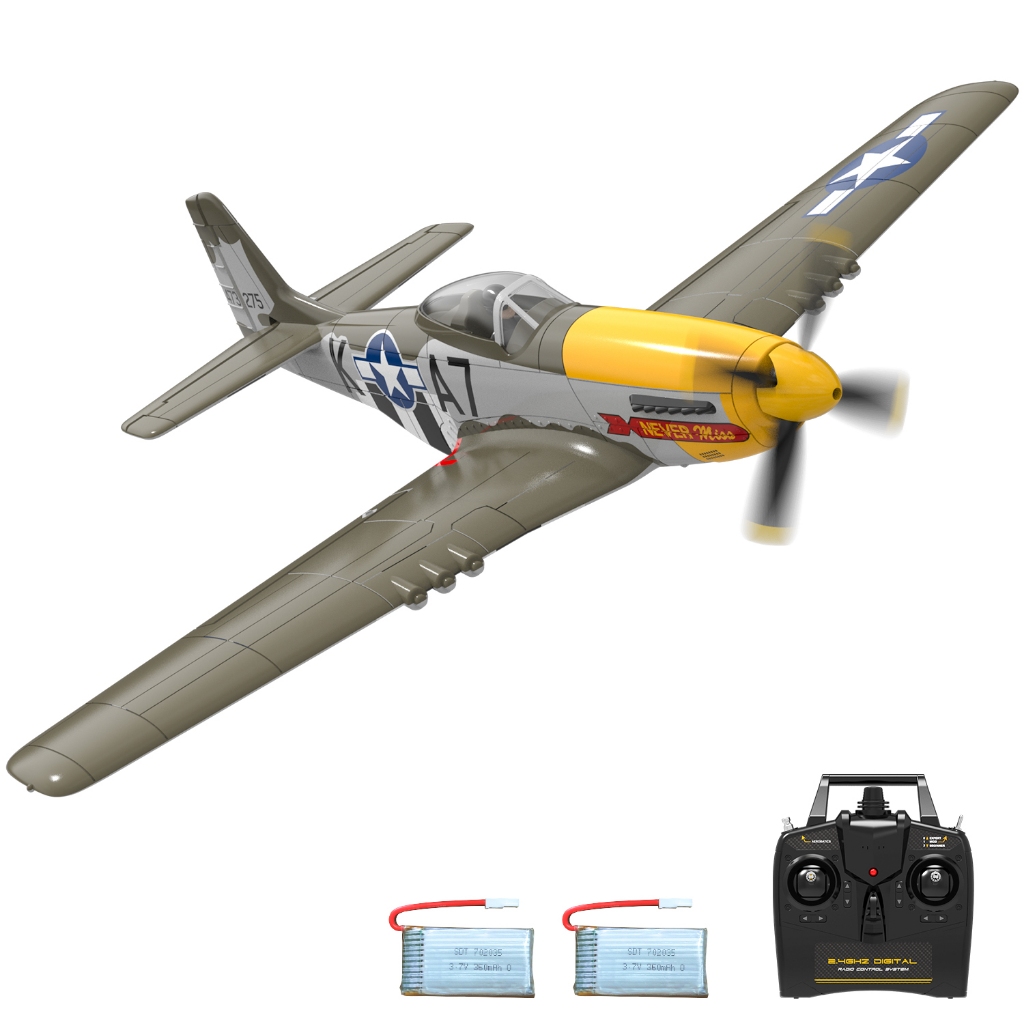 Volantexrc RC เครื่องบิน 2.4 Ghz Mustang P51D 500mm Wingspan ปีกคงที่ EPO Warbird RC เครื่องบินควบคุ