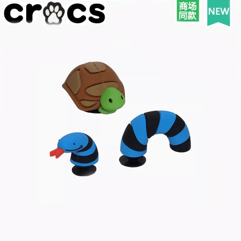 2024 สไตล์ใหม่ Crocs Crocs Zhibi Star Hole รองเท้ารองเท้าดอกไม้อุปกรณ์เสริม 3D สามมิติเต่าและงูรองเท้าหัวเข็มขัด