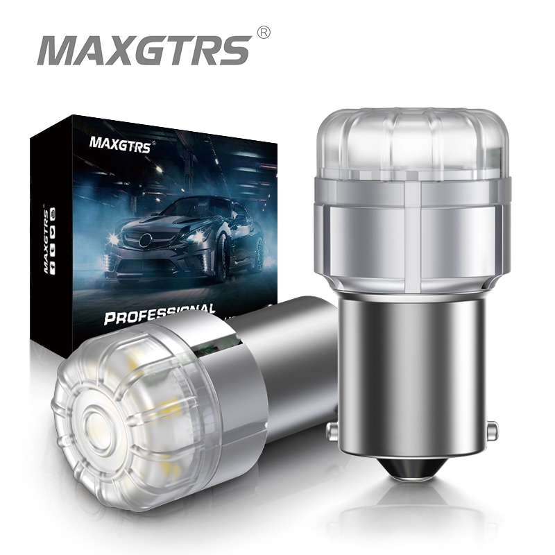 Maxgtrs 2x T20 1156 1157 7443 W21/5W 7440 LED P21W BA15S BAU15S PY21W W21W BAY15D P21/5W หลอดไฟสีแดงสีขาวสีเหลือง 12V DRL 1300LM รถ LED Light