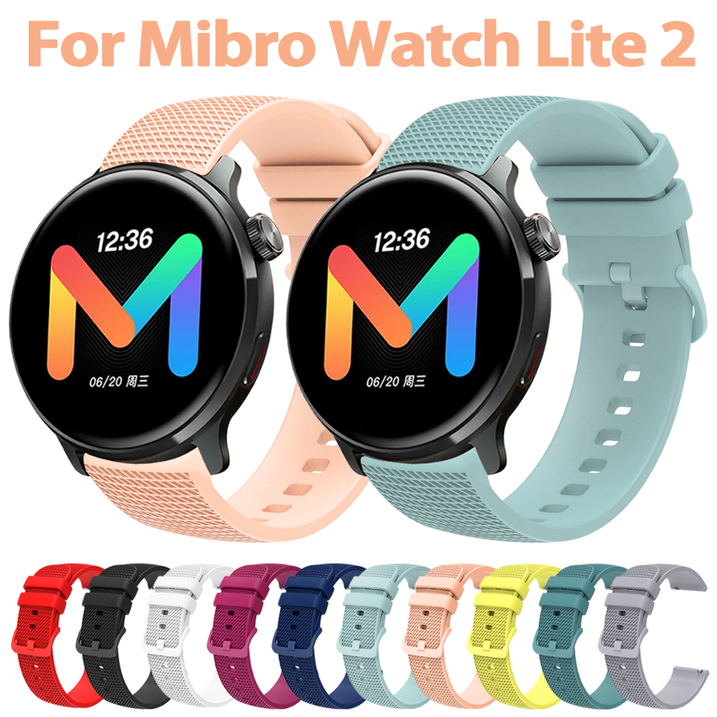 สายรัดซิลิโคนสําหรับนาฬิกา Mibro Lite 2 เปลี่ยน 22 มม.สําหรับ Huami Amazfit GTR 4 3 2 3Pro 2E สร้อยข้อมือนุ่ม Loop WatchBand