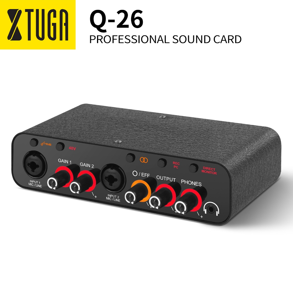 Q-26 Professional Audio Interface Stereo/Mono USB การ ์ ดเสียง 32 bit/384 kHz ความละเอียดเสียงสูง Bu