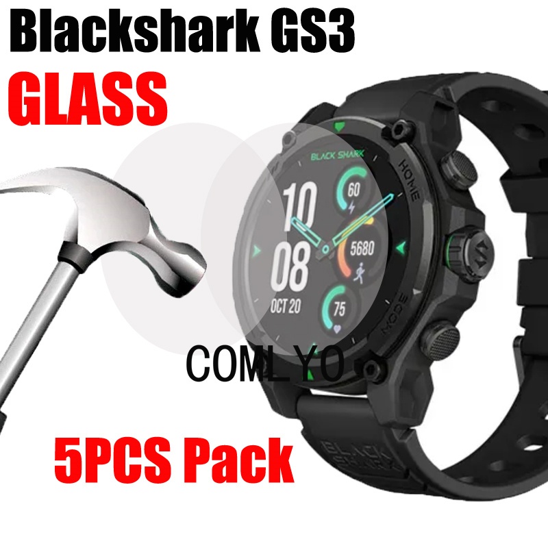 5 ชิ ้ นสําหรับ Blackshark GS3 กระจกนิรภัยสมาร ์ ทนาฬิกาป ้ องกันหน ้ าจอ 9H 2.5D ฟิล ์ ม