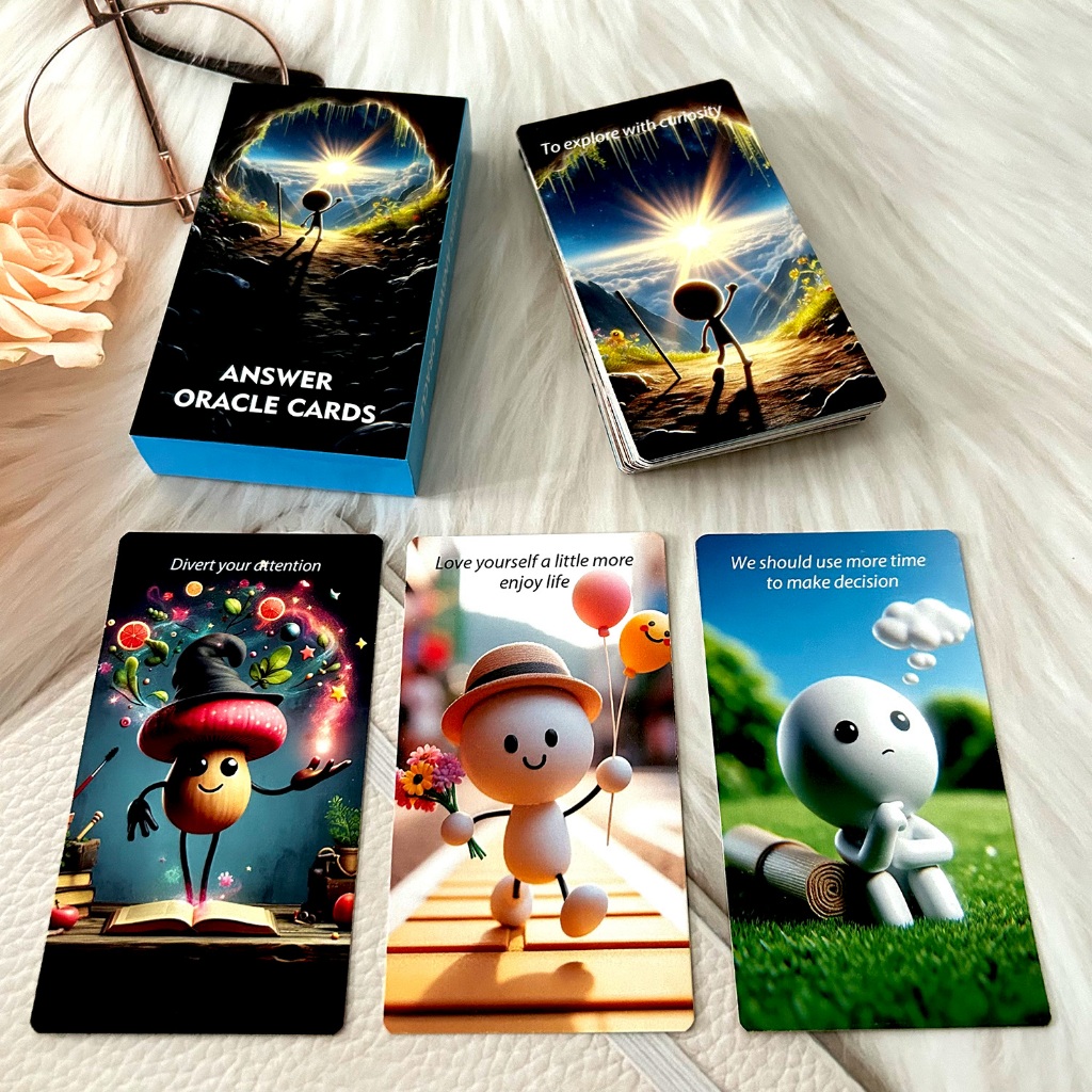 Expression Pack Theme Oracle ไพ ่ ทาโรต ์ 54PCS 68 *120mm สไตล ์ สดเกมกระดาน Psychological Comfort Animation นวัตกรรม