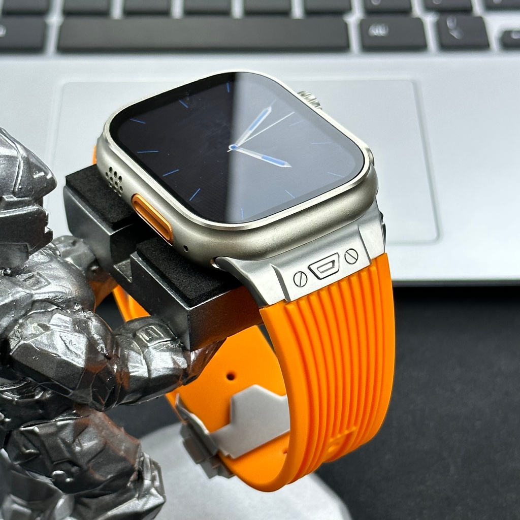 สายนาฬิกาข้อมือซิลิโคนยาง แบบนิ่ม สําหรับ Apple Watch Ultra 2 49 มม. Series 9 8 7 45 มม. 44 มม. 42 มม. iWatch 6 5 4 se 3