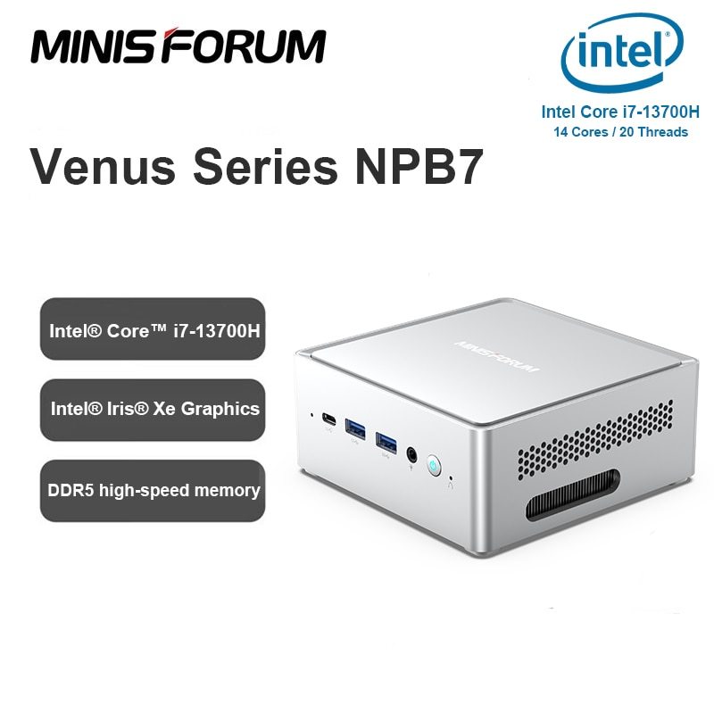 MINISFORUM NPB7 Mini PC Intel Core i5-13500H/i7-13620H Intel 13th Gen Mini PC Windows 11 Pro DDR5 SS