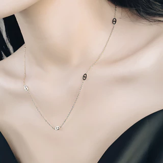 สร้อยคอสเตนเลส ทอง 18K จี้จมูกหมู ขนาดเล็ก กันน้ํา สวยหรู