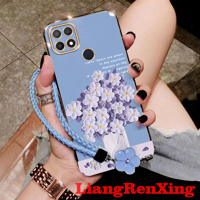เคส ปลอก oppo a15 oppo a15s a35 เคสโทรศัพท์ดอกไม้การ์ตูนSoftcase Electroplatedซิลิโคนกันกระแทกฝาครอบป้องกันดีไซน์ใหม่DDYHHS01
