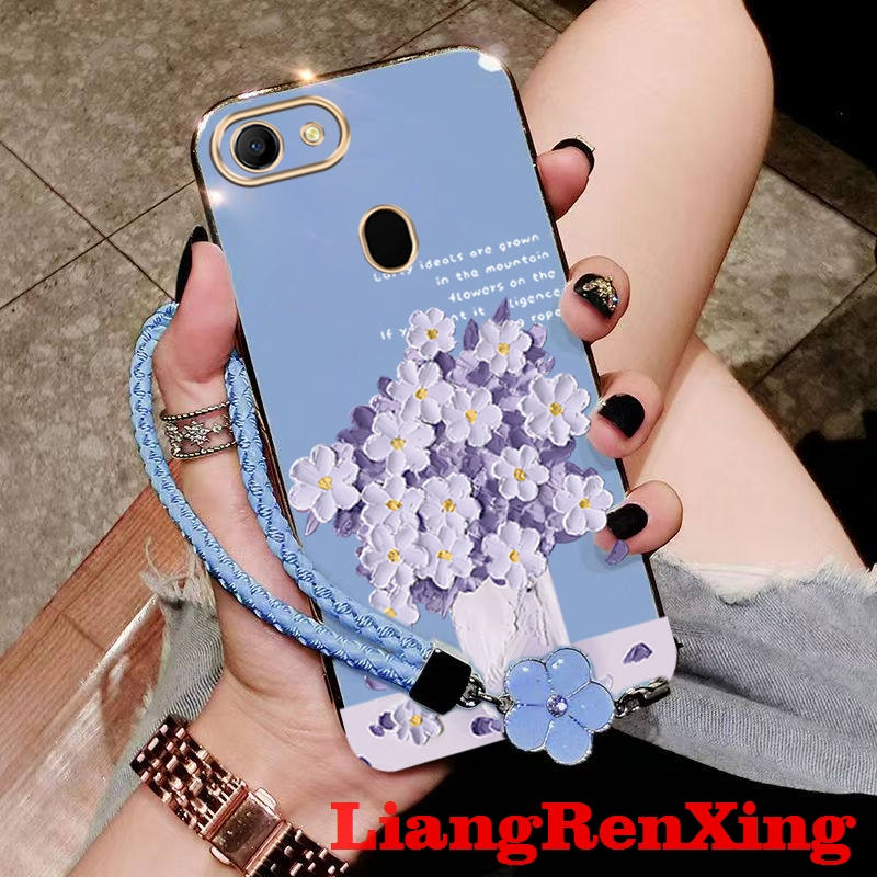 เคส OPPO F5 OPPO F7 เคสโทรศัพท ์ ดอกไม ้ การ ์ ตูน Softcase Electroplated ซิลิโคนกันกระแทก Protector ออกแบบใหม ่ DDYHHS01