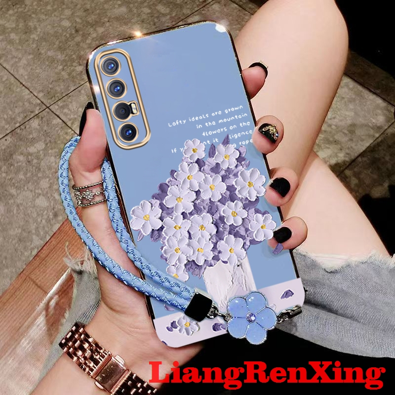 เคส ปลอก oppo reno 3 pro oppo reno 3 เคสโทรศัพท์ดอกไม้การ์ตูน Softcase Electroplated ซิลิโคนกันกระแทก Protector Cover ดีไซน์ใหม่ DDYHHS01