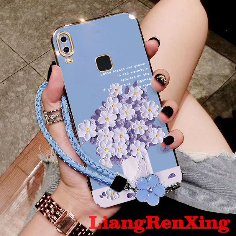 เคส Casing vivo Y11 เคสโทรศัพท ์ ดอกไม ้ การ ์ ตูน Softcase ซิลิโคนเหลว Protector Smooth Cover ออกแบบใหม ่ DDYHHS01