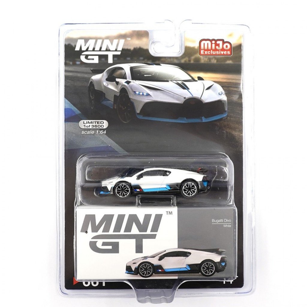 Mini GT MGT00661-MJ 661 1/64 BUGATTI DIVO สีขาว LHD MIJO USA BLISTER บรรจุภัณฑ ์ DIECAST SCALE MODEL