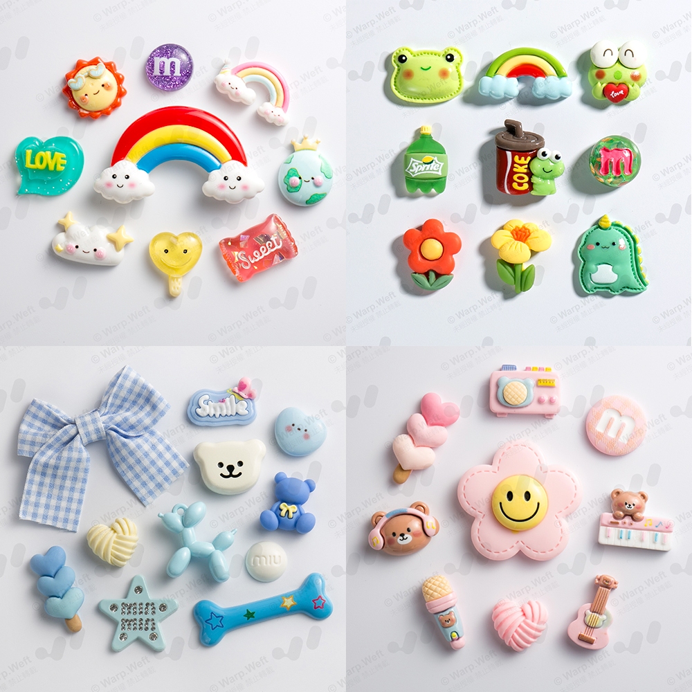 ชุดหัวเข็มขัด รูปก้อนเมฆ 3d สีรุ้ง สําหรับรองเท้า diy