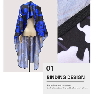 จัดส่งเดี๋ยวนี้ #Blue ผ้ากันเปื้อนตัดผมกันน้ํา Salon Hairdressing Cape ปรับปิด Hairdressing ผ้ากันเปื้อนน้ํา Anti-static Hairdressing Cape เครื่องมือ
