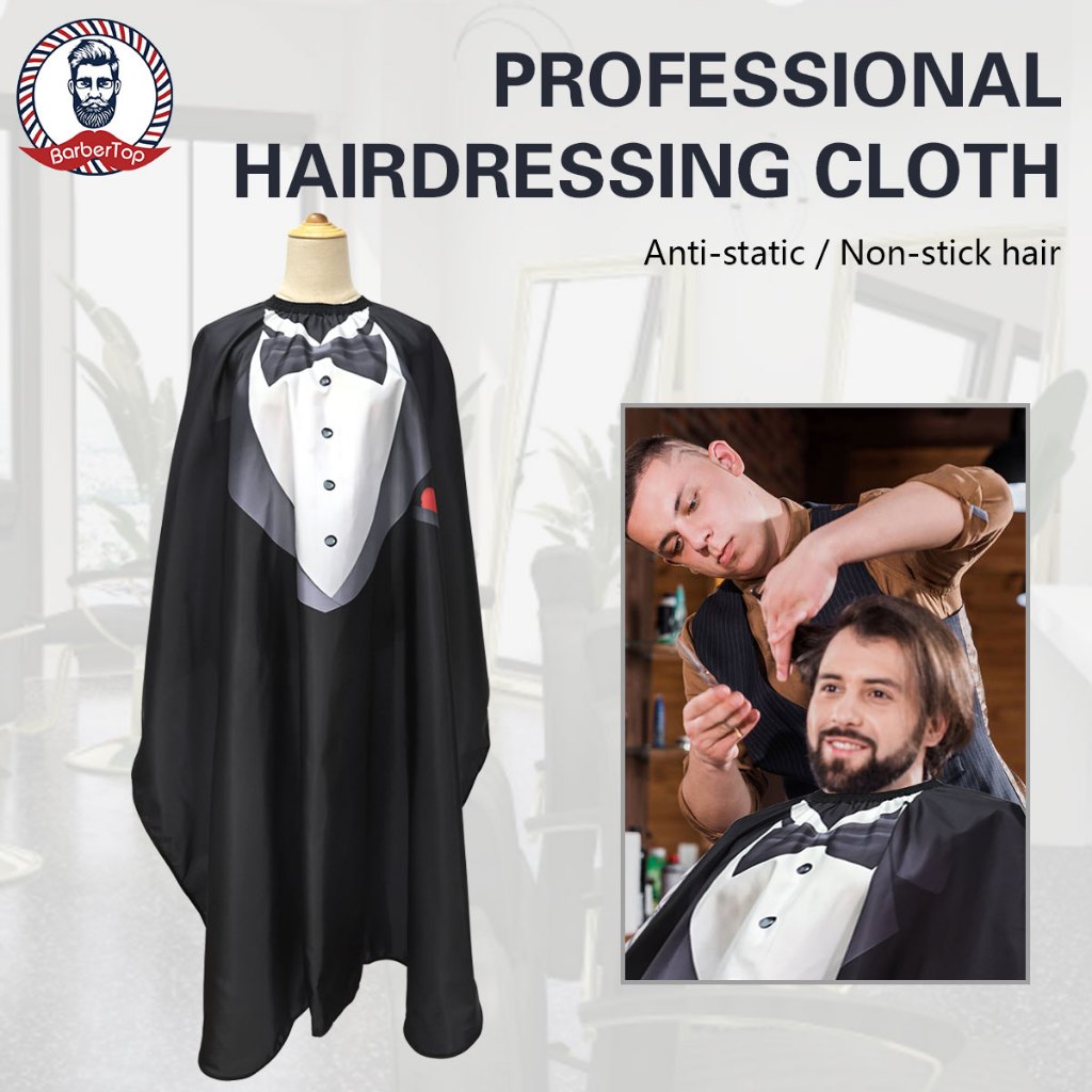 จัดส่งทันที #Salon ตัดผมเสื้อคลุมผ้าป้องกันไฟฟ้าสถิตตัดผมเสื้อคลุมที่มีหัวเข็มขัดมืออาชีพร้านเสริมสวยโพลีเอสเตอร์เคราโกนเอี๊ยมกันน้ําร้านทําผมเสื้อคลุมปรับ