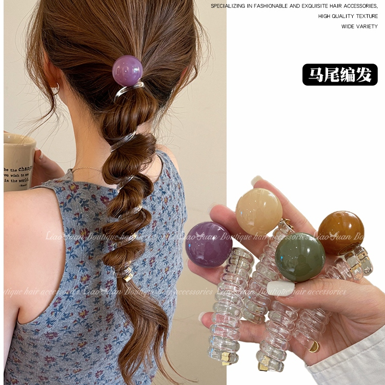 ญี่ปุ่น Simple Bubble Braid หัวเชือกหญิง High-End ฤดูร้อนถักผม Handy เครื่องมือโทรศัพท์ Line แหวนผม Classy หางม้าอุปกรณ์เสริมผม