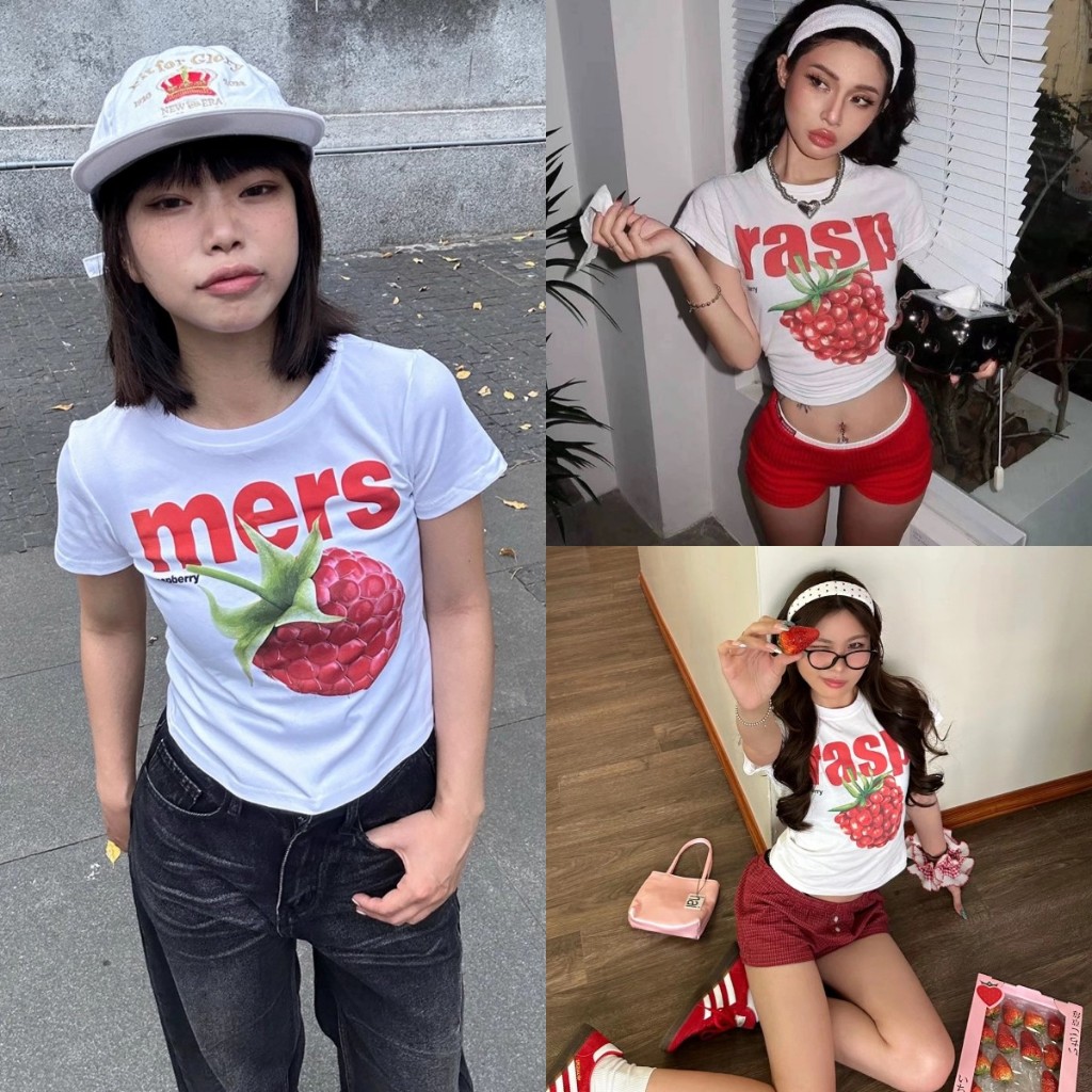 สไตล์เกาหลี Y2K Babytee เสื้อครอปผู้หญิง เสื้อครอปฤดูร้อนใหม่แขนสั้นคอกลมรัดรูป sweetcool streetwear เสื้อยืดเข้ารูปเซ็กซี่สําหรับผู้หญิง