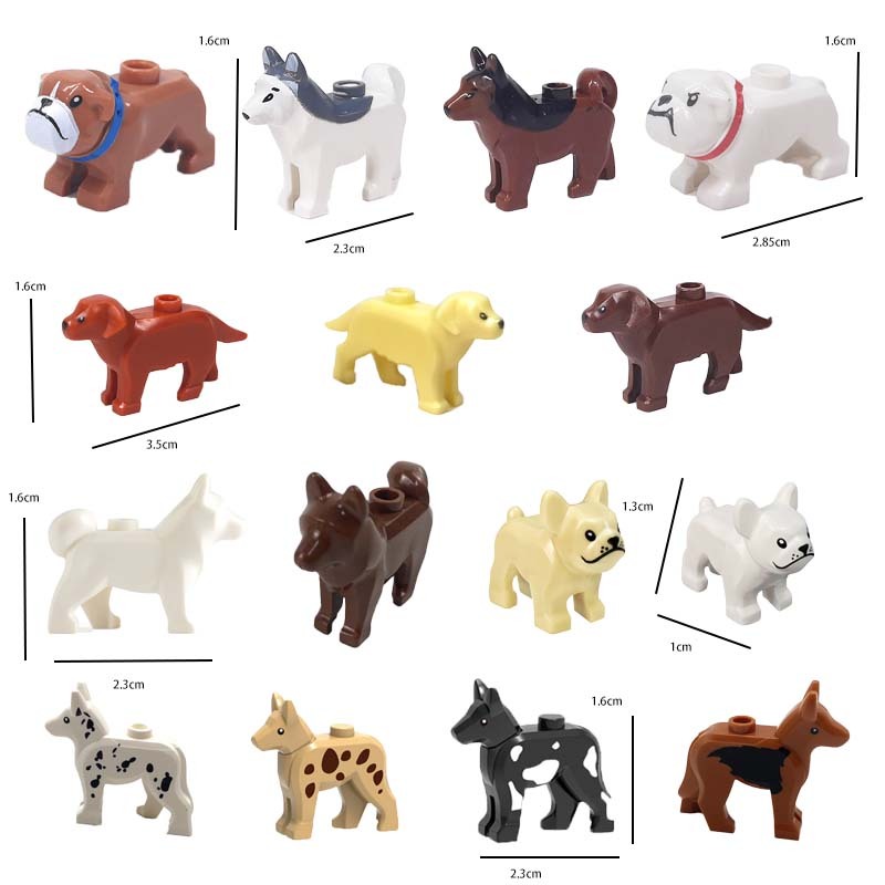 เมืองสัตว ์ สุนัข Building Blocks ตัวเลข Shar-pei กองทัพสุนัข Zoo ฟาร ์ มอุปกรณ ์ เสริมอนุภาคขนาดเล ็ กอิฐของเล ่ นเด ็ กของขวัญ