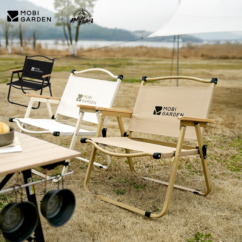 MOBI Garden Camping เก้าอี้พับ Kermit เก้าอี้เหล็กแบบพกพาสูง/ต่ํากลับตกปลาสวน