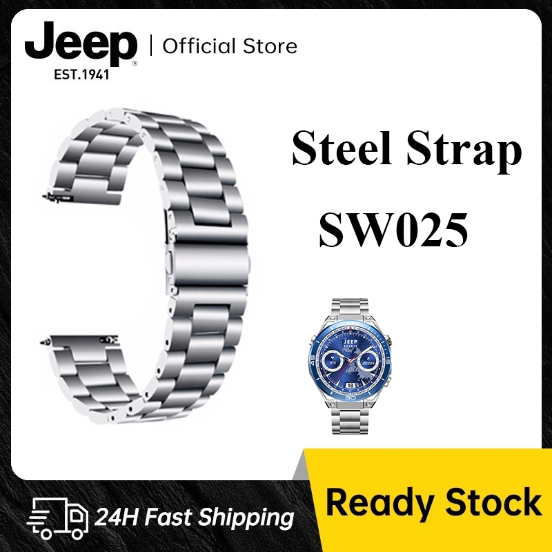 สายนาฬิกาข้อมือหนัง สไตล์วินเทจ สําหรับ Jeep P09 SW025 / สายนาฬิกาข้อมือสเตนเลส / เคส Smartwatch
