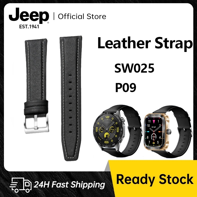 สายนาฬิกาข้อมือหนัง สไตล์วินเทจ สําหรับ Jeep P09 SW025 / สายนาฬิกาข้อมือสเตนเลส / เคส Smartwatch