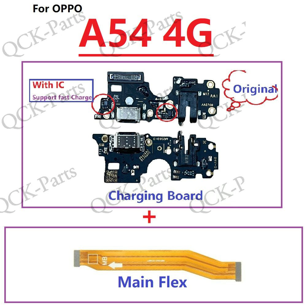 สําหรับ OPPO A54 4G เมนบอร์ดหลัก Flex USB ชาร์จพอร์ต Dock Plug Connector Charger Board พร้อม IC