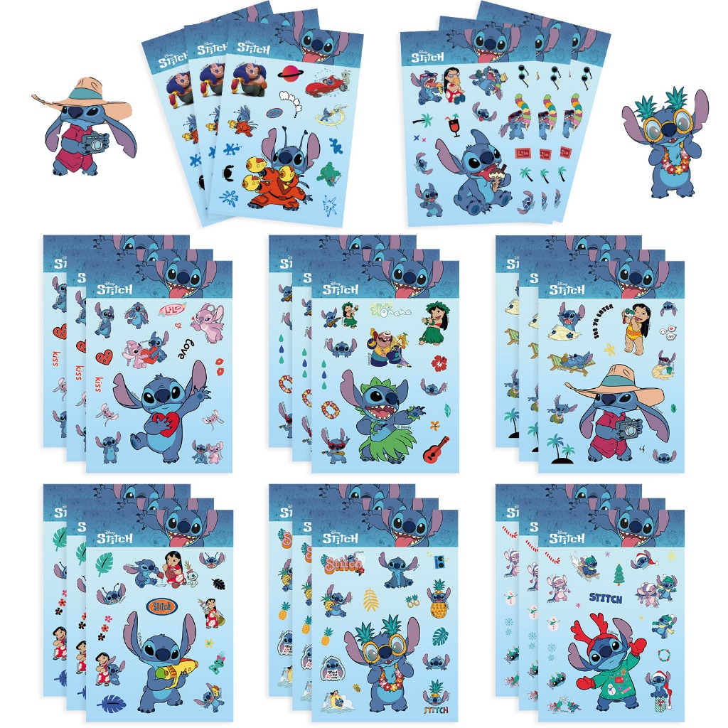 8 แผ่น Disney Stitch สติกเกอร์น่ารักสร้างสรรค์เคสโทรศัพท์ Diy แล็ปท็อปถ้วยน้ําสเก็ตบอร์ด Pvc กันน้ําสติกเกอร์ตกแต่ง
