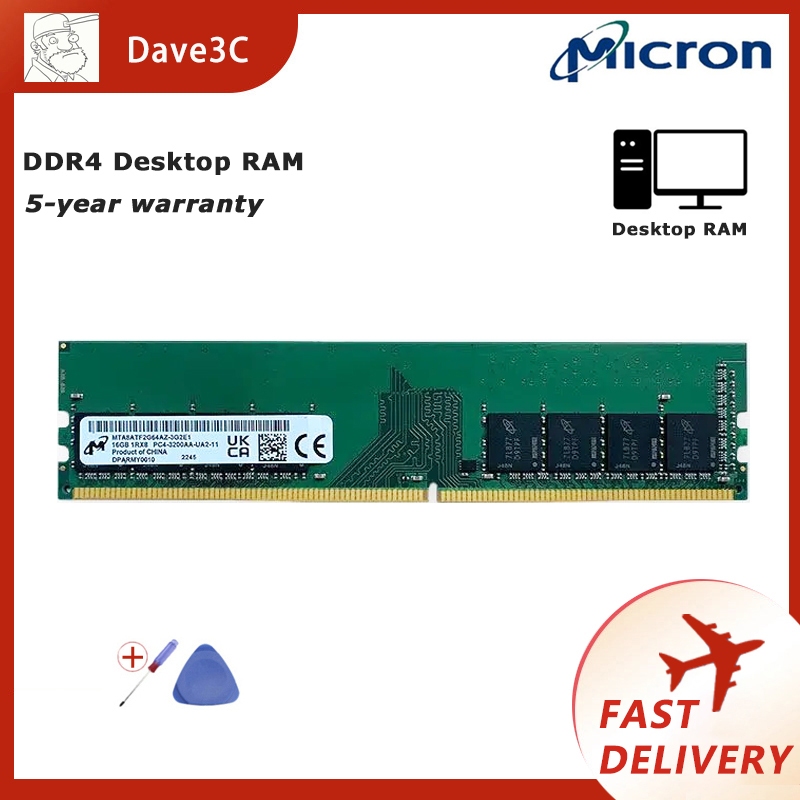 Micron ddr4 คอมพิวเตอร์ RAM 4gb 8gb 16gb 3200mhz 2666mhz 2400mhz 2133mhz PC RAM U-DIMM 288PIN หน่วยความจำเดสก์ท็อป