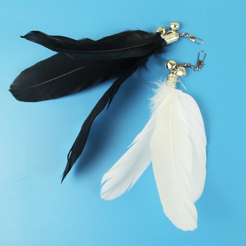 พร้อมสต็อกขายส่งของเล่นแมวแมวล้อเล่นติดเปลี่ยนอุปกรณ์ทําเองกระดิ่งขนนกอุปกรณ์แมวหัวเปลี่ยน