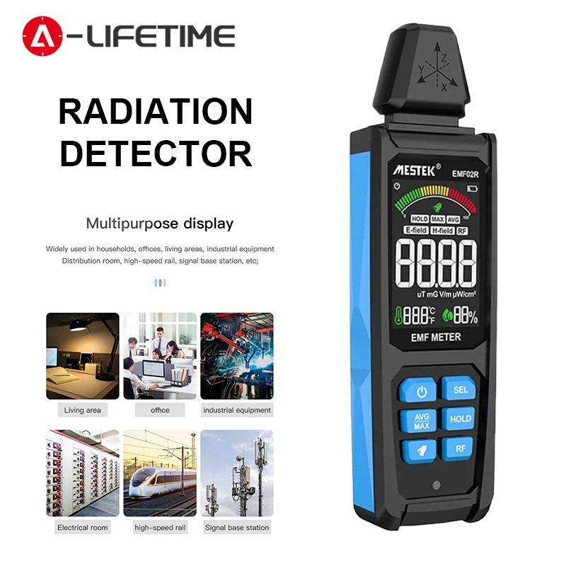 Emf02r เครื่องตรวจจับรังสีแม่เหล็กไฟฟ้าสามแกนความถี่สูง Radiometer เครื่องทดสอบชาร์จ EMF เมตร 30 Mhz ~ 8GHz