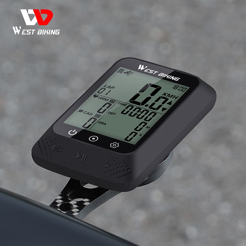 WEST BIKING BKV 100 GPS จักรยานคอมพิวเตอร์ Speedometer ไร้สาย Cadence Heart Rate จอแสดงผลกลางแจ้ง Sensor MTB Road อุปกรณ์เสริม — صورة 2