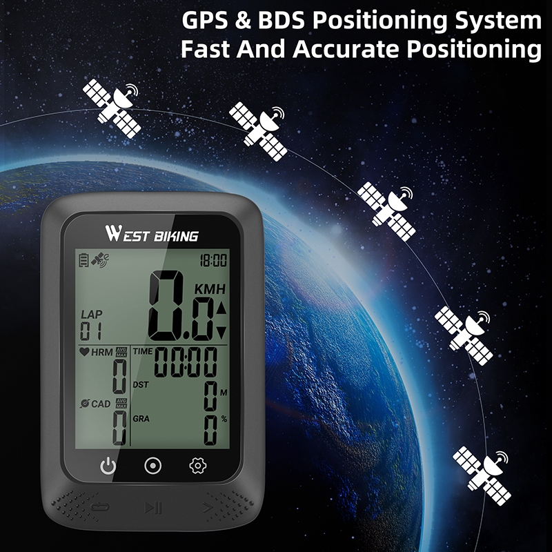 WEST BIKING BKV 100 GPS จักรยานคอมพิวเตอร์ Speedometer ไร้สาย Cadence Heart Rate จอแสดงผลกลางแจ้ง Sensor MTB Road อุปกรณ์เสริม — صورة 4
