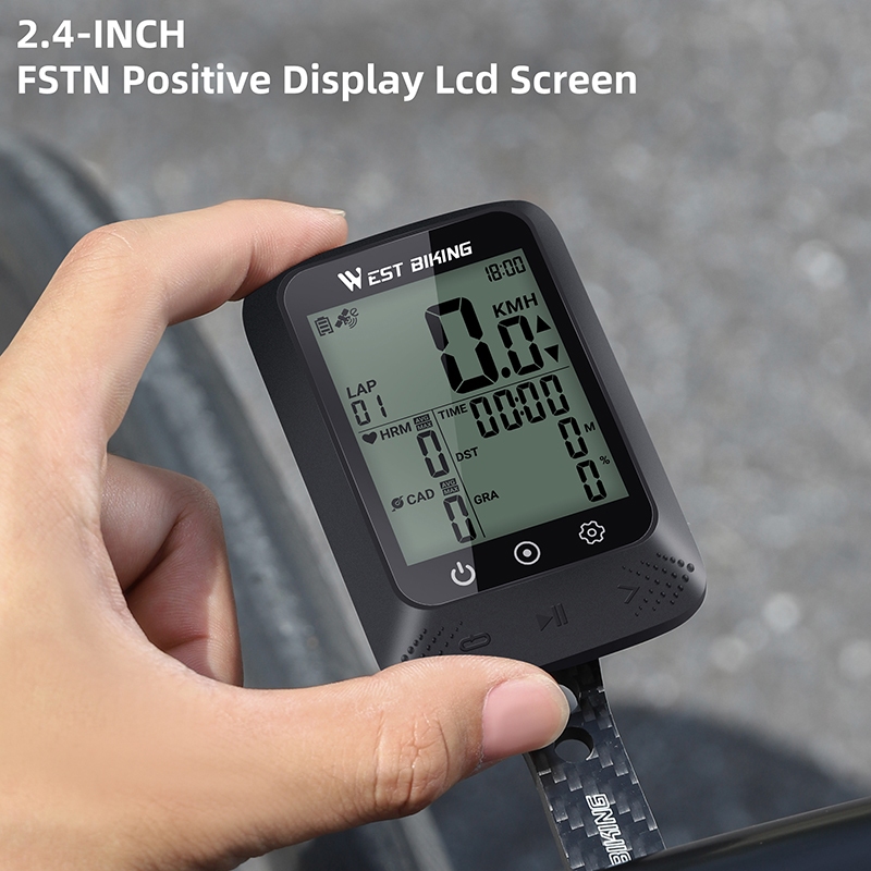 WEST BIKING BKV 100 GPS จักรยานคอมพิวเตอร์ Speedometer ไร้สาย Cadence Heart Rate จอแสดงผลกลางแจ้ง Sensor MTB Road อุปกรณ์เสริม — صورة 3