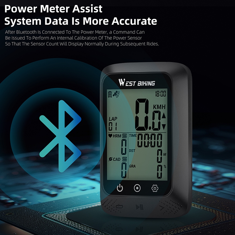 WEST BIKING BKV 100 GPS จักรยานคอมพิวเตอร์ Speedometer ไร้สาย Cadence Heart Rate จอแสดงผลกลางแจ้ง Sensor MTB Road อุปกรณ์เสริม — صورة 7
