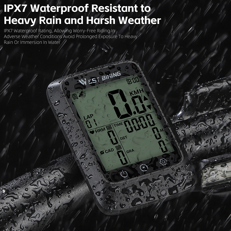 WEST BIKING BKV 100 GPS จักรยานคอมพิวเตอร์ Speedometer ไร้สาย Cadence Heart Rate จอแสดงผลกลางแจ้ง Sensor MTB Road อุปกรณ์เสริม — صورة 6