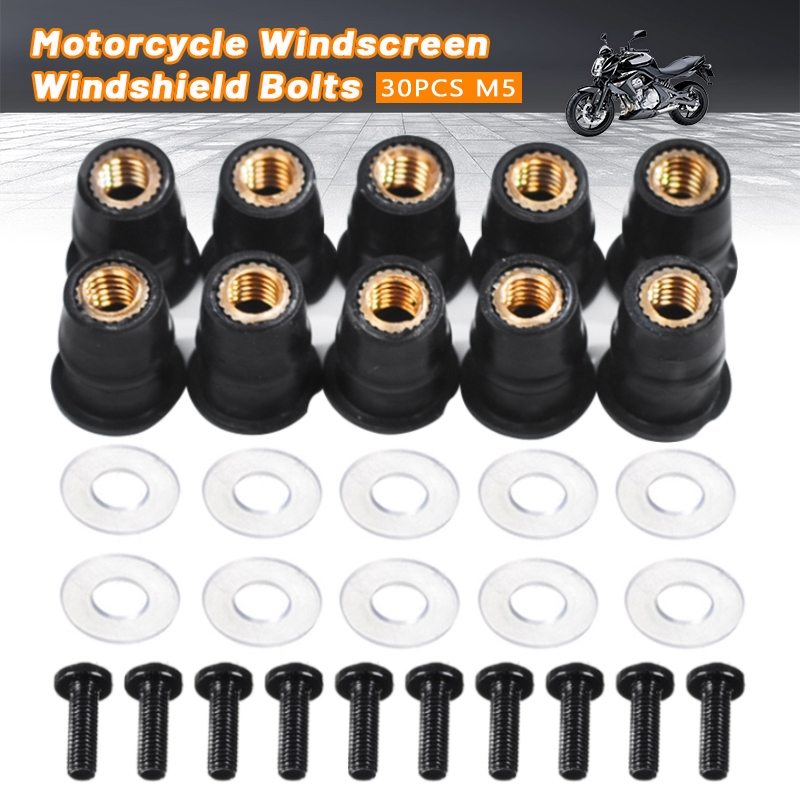 10 ชิ ้ น M5 M6 รถจักรยานยนต ์ กระจกกระจกสลักเกลียวสกรูเมตริกยาง Nut สําหรับ Honda Suzuki Yamaha Kawasaki อุปกรณ ์ เสริม