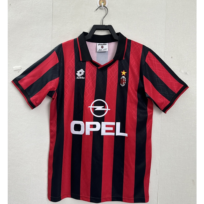 Retro 95 96 AC Milan Home เสื ้ อฟุตบอลฟุตบอล
