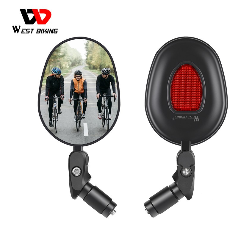West BIKING กระจกมองหลังจักรยานมุมกว ้ างกระจกแฮนด ์ จักรยาน 360 หมุนกระจกจักรยานปรับได ้