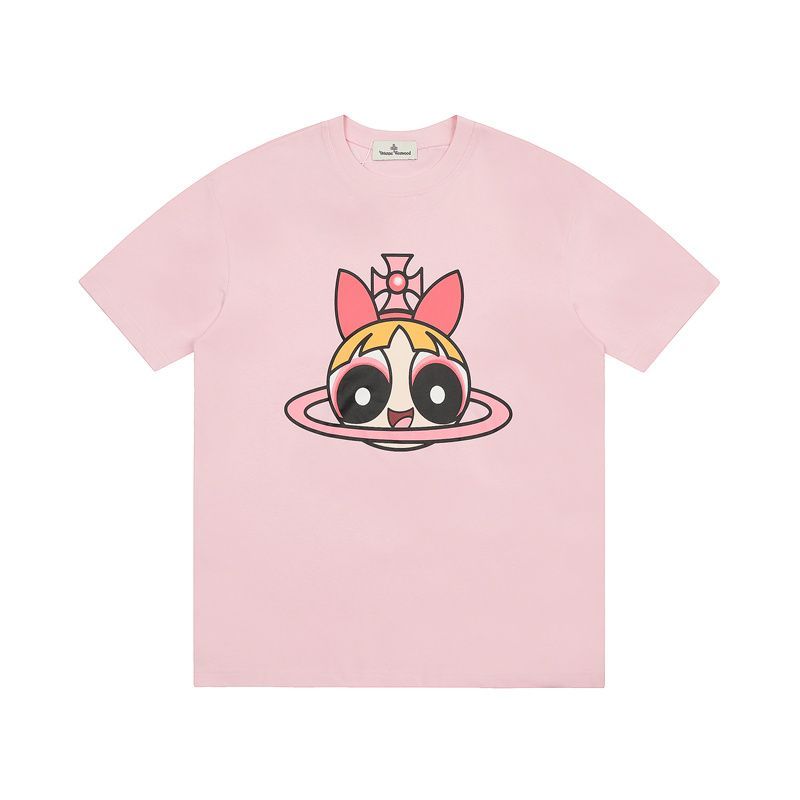 สต็อก Westwood แฟชั่น Casual ใหม่ Breathable การ์ตูนโลโก้พิมพ์เสื้อยืดแขนสั้นขนาดใหญ่ XS-3XL
