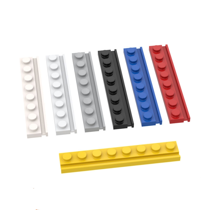 Moc 5PCS 4510 ดัดแปลง 1×8 พร้อมประตู Rail Building Blocks ชุดแผ่นอิฐอนุภาคปริศนา DIY ของเล่นเด็กวันเกิดเด็กของขวัญ