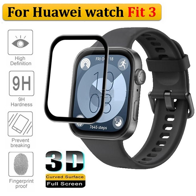 ฟิล์ม Huawei watch fit 3 Screen Protector 3D Full Covered huawei watch fit 3 ฟิล์ม Screen Protector ฟิล์ม Huawei Fit 3 Film Explosion-proof PET Full Coverage Screen huawei watch fit 3 Film
