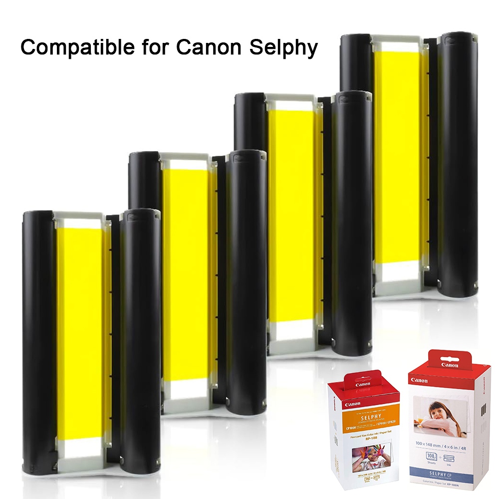 ตลับหมึก Cassette ฟิล์ม KP-108IN KP108IN RP-108IN 4*6 นิ้วสําหรับ Canon Selphy CP Series CP1300 CP12
