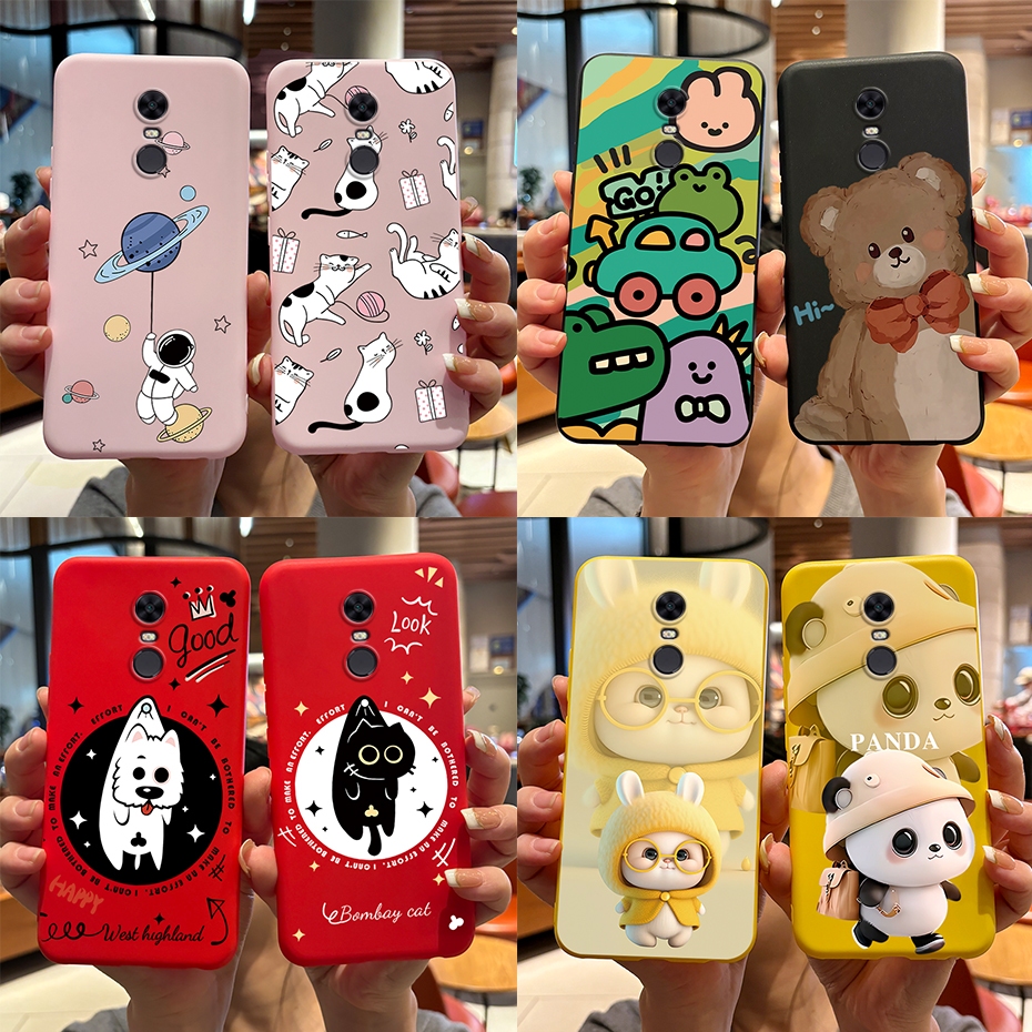สําหรับ Xiaomi Redmi 5 Plus/Redmi 5 กระต่ายน่ารัก Panda พิมพ์ Jelly เคสโทรศัพท์ Redmi5 5Plus ซิลิโคน TPU Soft Case
