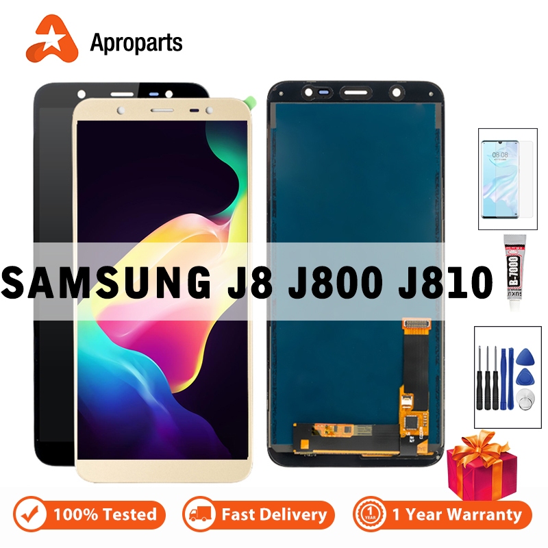 จอแสดงผล LCD สําหรับ Samsung Galaxy J8 2018 J810 J800 หน ้ าจอสัมผัส Assembbly SM-J810F J810M SM-J81