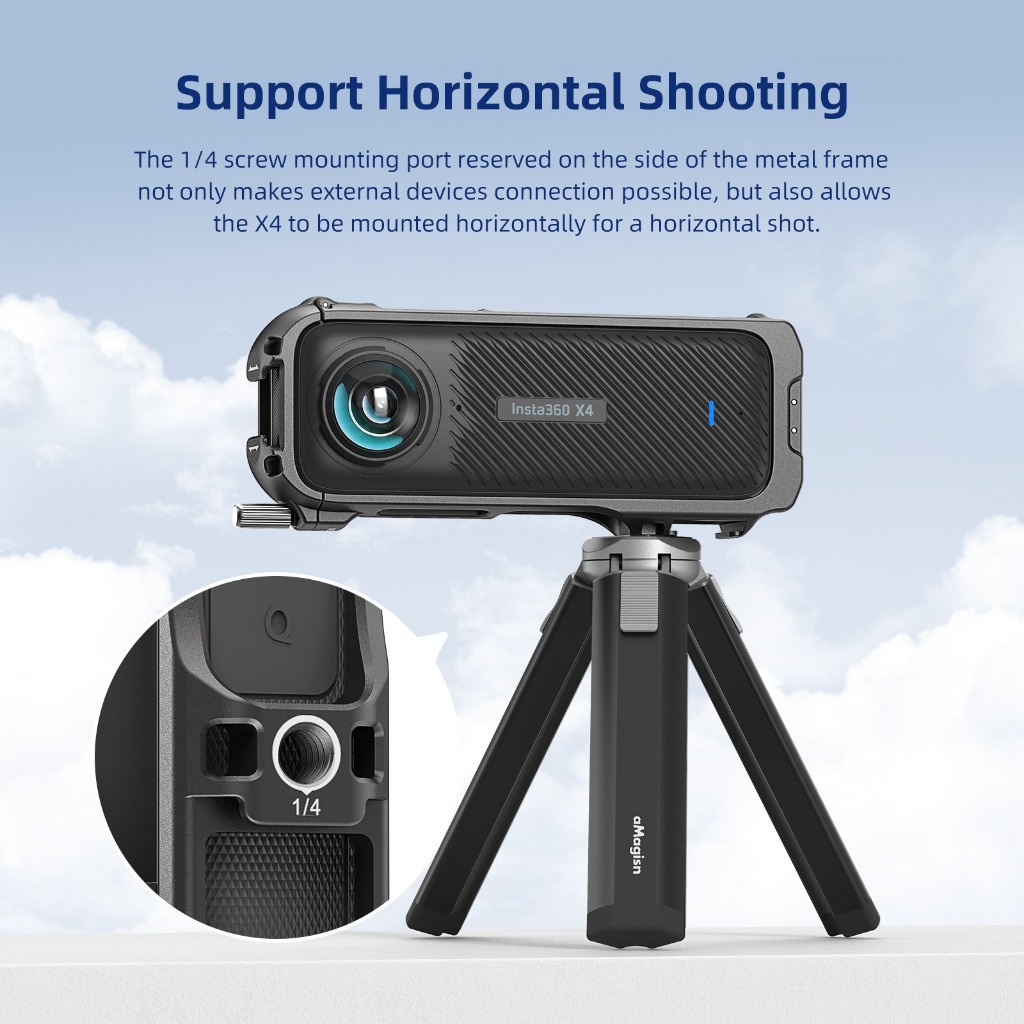 【ร้านไทย】aMagisn สําหรับ Insta360 X4 Quick Release กรงโลหะยูทิลิตี ้ กรอบรองเท ้ าเย ็ นแนวนอนสําหรับ Insta 360 X4 อุปกรณ ์ เสริม