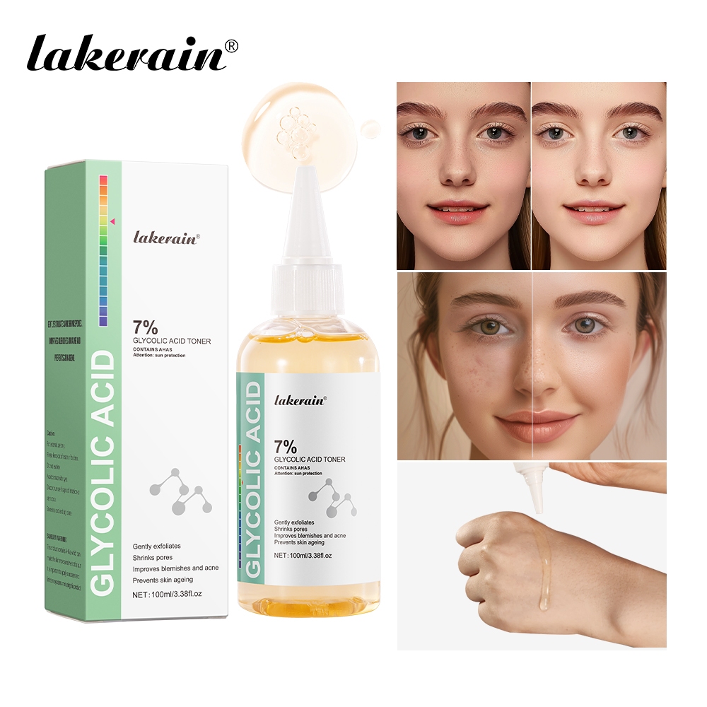 Lakerain toner Glycolic Acid 7 % Toning Solution สิวและสิว Spot Marks Remover toner,Anti-Wrinkle Exfoliating Serum สําหรับใบหน ้ า 100ml